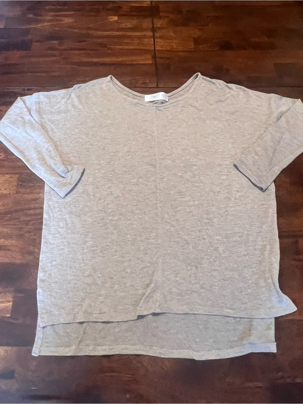 Harper Women's Gray Solid Knit 3/4 Sleeve Pullover Top Size S